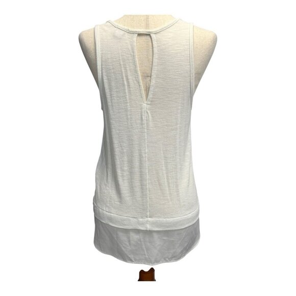 J Crew Drapey Tank Top with Silky Hem~Size Small~Ivory Tunic Blouse ~ L15 26 - Picture 5 of 13